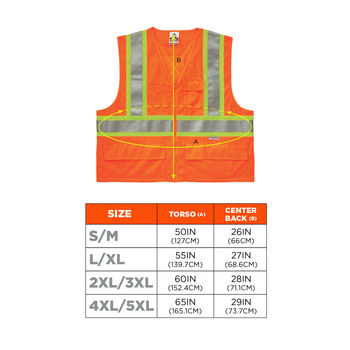 Ergodyne Glowear High-Visibility Vest 8235ZX 26185 - Size Large/XL - High-Visibility Orange