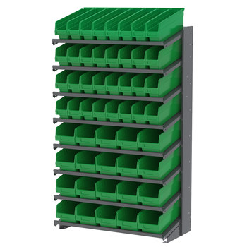 Picture of Akro-Mils APRS18AST00 APRS 900 lb Green Gray Powder Coated Steel 16 ga Single Sided Fixed Rack (Main product image)