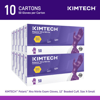 Ansell Kimtech Xtra Dark Magenta X-Small Exam Gloves - 12 in Length - Textured Fingers Finish - 5.9 mil Thick - 62760