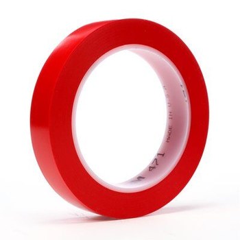3M 471 Red Marking Tape - 3/4 in Width x 36 yd Length - 5.2 mil Thick - 03106