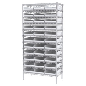 Picture of Akro-Mils AWS183630178 Shelfmax 2000 lb Adjustable White Chrome Steel Open Fixed Shelving System (Main product image)