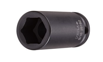 Vega Tools MS21301 13 mm Long Length Impact Socket - S2 Modified Steel - 3/8 in Square Drive - B - Straight - 30.0 mm Length - 01717