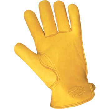Global Glove 3200DST Gold Large Deerskin Leather Driver's Gloves - Straight Thumb - 3200DST-9(L)