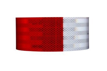 3M Diamond Grade 983-326 ES Red / White Reflective Conspicuity Tape - 2 in Width x 150 ft Length - 0.014 to 0.018 in Thick - 30864