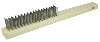 Weiler Vortec Pro Stainless Steel Hand Wire Brush - 2.65 in Width x 13 in Length - 0.012 in Bristle Diameter - 25202