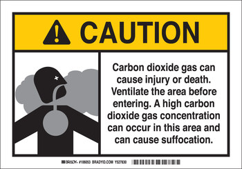 Picture of Brady B-120 Fiberglass Reinforced Polyester Rectangle Yellow English Chemical Warning Sign part number 106053 (Main product image)