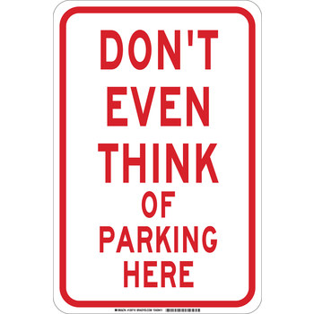 Picture of Brady B-555 Aluminum Rectangle White English Parking Restriction, Permission & Information Sign part number 129717 (Main product image)