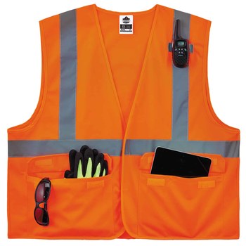 Ergodyne Glowear High-Visibility Vest 8225HL 21175 - Size Large/XL - High-Visibility Orange