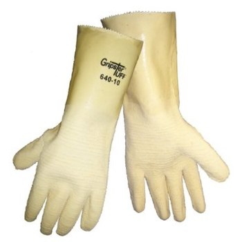 Global Glove Gripster Tuff 640 Yellow XL Jersey Work Gloves - Rubber Palm & Fingers Coating - 14 in Length - 640/XL