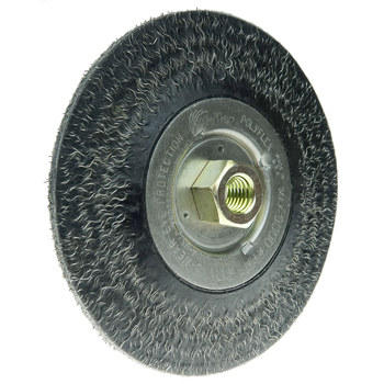 Weiler Polyflex 35206 Wheel Brush - 6 in Dia - Encapsulated Knotted Steel Bristle