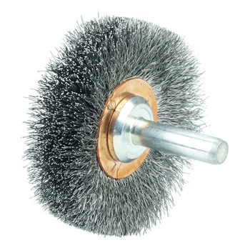 Weiler 17610 Wheel Brush - 2 in Dia - Crimped Steel Bristle