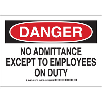 Picture of Brady B-401 High Impact Polystyrene Rectangle White English Restricted Area Sign part number 124798 (Main product image)
