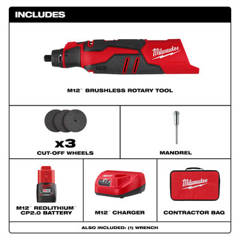 Milwaukee M12 Rotary Tool Kit 2525-21