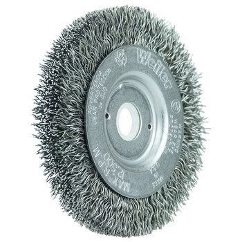 Weiler 00274 Wheel Brush - 3 in Dia - Crimped Steel Bristle