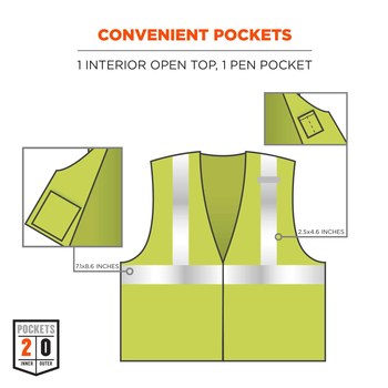 Ergodyne Glowear High-Visibility Vest 8260FRHL 21495 - Size Large/XL - High-Visibility Lime