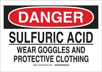 Picture of Brady B-120 Fiberglass Reinforced Polyester Rectangle White English Chemical Warning Sign part number 87647 (Main product image)