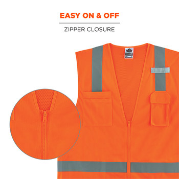 Ergodyne Glowear High-Visibility Vest 8249Z 24015 - Size Large/XL - High-Visibility Orange