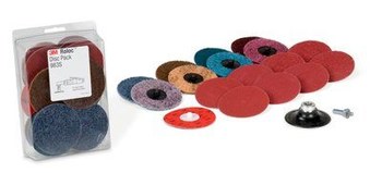 3M Roloc Coated Sanding Disc Set - Quick Change Attachment - 3 in Diameter Included - 82900