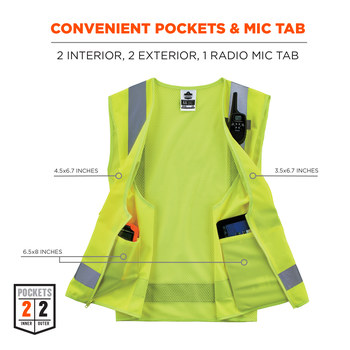 Ergodyne Glowear High-Visibility Vest 8249Z 24025 - Size Large/XL - High-Visibility Lime