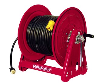 Reelcraft Industries 30000 Series CA30106-CS Cord Reel, 175 ft Capacity,  Hand Crank Drive, Steel, Red