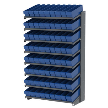 Picture of Akro-Mils APRS18148 APRS 900 lb Blue Gray Powder Coated Steel 16 ga Single Sided Fixed Rack (Main product image)