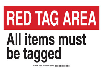 Picture of Brady B-302 Polyester Rectangle White English Designated Tag Area Sign part number 122296 (Main product image)