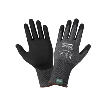 Global Glove Samurai Glove Salt & Pepper Small Tuffalene Platinum UHMWPE Cut-Resistant Gloves - Reinforced Thumb - ANSI A4 Cut Resistance - Nitrile Palm Coating - CR921 SM