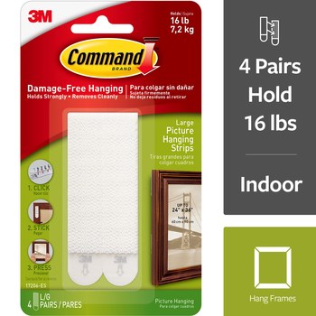 3M Command 7100113022 Picture Hanging Strips, 0.5 in x 3.625 in