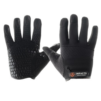 Picture of Impacto Black, Grey Small Leather/Neoprene/PVC/Spandex/Terry Cloth Full Fingered Mechanic's Gloves (Main product image)