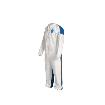 Dupont Tyvek 400 D Blue/White 2XL Tyvek (front); ProShield (back) Chemical-Resistant Coveralls - Fits 29 1/4 in Chest - 30 1/2 in Inseam - TD125S 2X