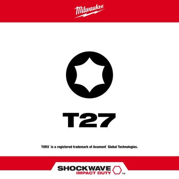 Milwaukee SHOCKWAVE Impact Duty TORX Power Bit 48-32-4397 - Alloy Steel - 3.5 in Length - 33161