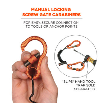 Ergodyne Squids 3166 Black / Orange Lanyard - 12 in Length - 720476-19162