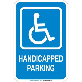 Picture of Brady B-120 Fiberglass Square Blue English Disabled Parking & Building Access Sign part number 75251 (Main product image)