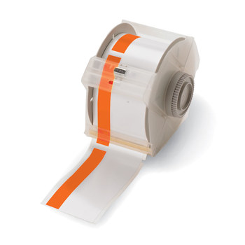 Picture of Brady Orange / White Indoor / Outdoor Vinyl Thermal Transfer 113158 Continuous Thermal Transfer Printer Label Roll (Main product image)