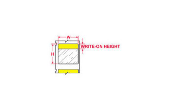 Picture of Brady Clear / Yellow Self-Extinguishing, Self-Laminating Vinyl Thermal Transfer WML-211-292-75-YL Die-Cut Thermal Transfer Printer Label Roll (Main product image)