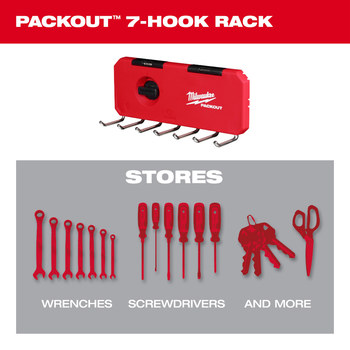 Milwaukee PACKOUT 7-Hook Row 48-22-8329 - Polymer/Steel