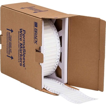 Picture of Brady PermaSleeve i7500 White Heat-Shrinkable Polyolefin i7500 Thermal Transfer 2LSZH-187-2-WT-M Pre-sized Sleeves for Printers (Main product image)