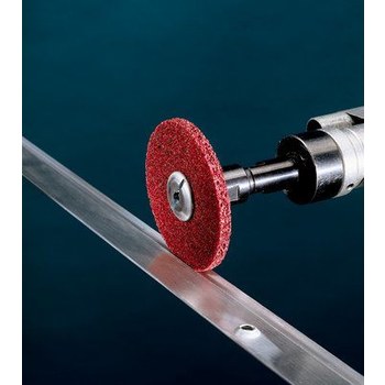 3M Scotch-Brite MF-UW Unitized Aluminum Oxide Medium Deburring Wheel - Medium Grade - Arbor Attachment - 3 in Diameter - 3/8 in Center Hole - 1/4 in Thickness - 29234