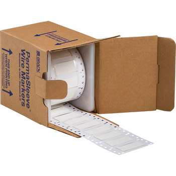 Picture of Brady White Polyolefin Thermal Transfer 3PS-500-2-WT-2 Die-Cut Thermal Transfer Printer Sleeve (Main product image)