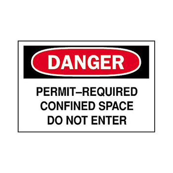 Picture of Brady B-120 Fiberglass Reinforced Polyester Rectangle White English Confined Space Sign part number 65817 (Main product image)