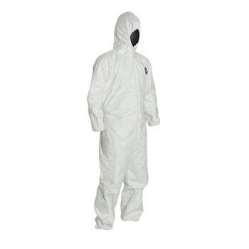 Dupont Chemical-Resistant Coveralls TY127S WH TY127SWHMD0025PI - Size Medium - White