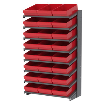 Picture of Akro-Mils APRS18118 APRS 900 lb Red Gray Powder Coated Steel 16 ga Single Sided Fixed Rack (Main product image)