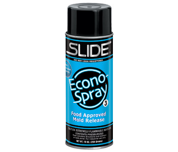 Slide Econo-Spray 3 Clear Mold Release Agent - 16 oz Aerosol Can - Food Grade - Paintable - 40810 16OZ