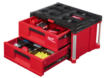 Milwaukee PACKOUT Red/Black Drawer Tool Box - 16.3 in Length - 22.2 in Wide - 48-22-8442