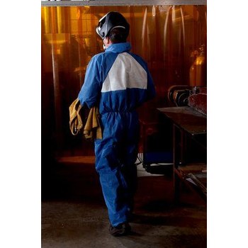3M 4530 Blue Large SMMS Polypropylene Disposable General Purpose & Work Coveralls - Fits 39 to 43 in Chest - 051131-49801