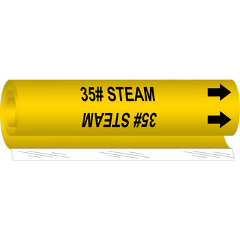 Picture of Brady Black on Yellow Polyester High Visibility 5607-I Wrap-Around Pipe Marker (Main product image)