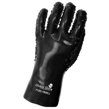 Global Glove Black XL Chemical-Resistant Gloves - 12 in Length - 712C-10(XL)