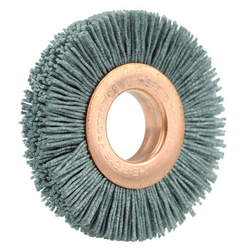 Weiler Nylox 17629 Wheel Brush - 2 in Dia - Crimped Round Nylon Bristle