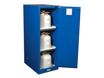 Justrite Sure-Grip EX Hazardous Material Storage Cabinet Deep Slimline 8654281, 54 gal, Royal Blue - 16504