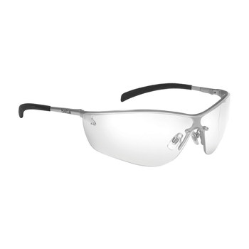 Picture of Bolle Safety Silium 253-SM-400 Clear Silver Metal Universal Polycarbonate Standard Safety Glasses (Main product image)